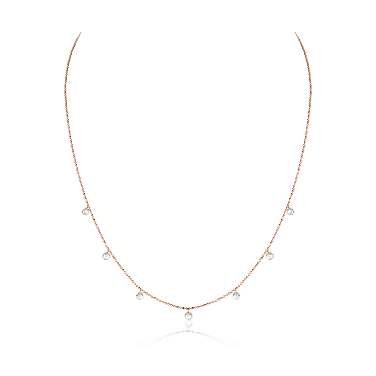 Rose Gold Sunbeam Droplet Necklace