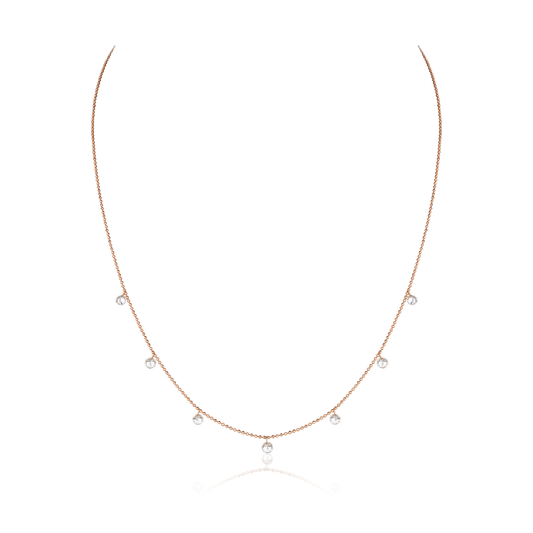 Rose Gold Sunbeam Droplet Necklace