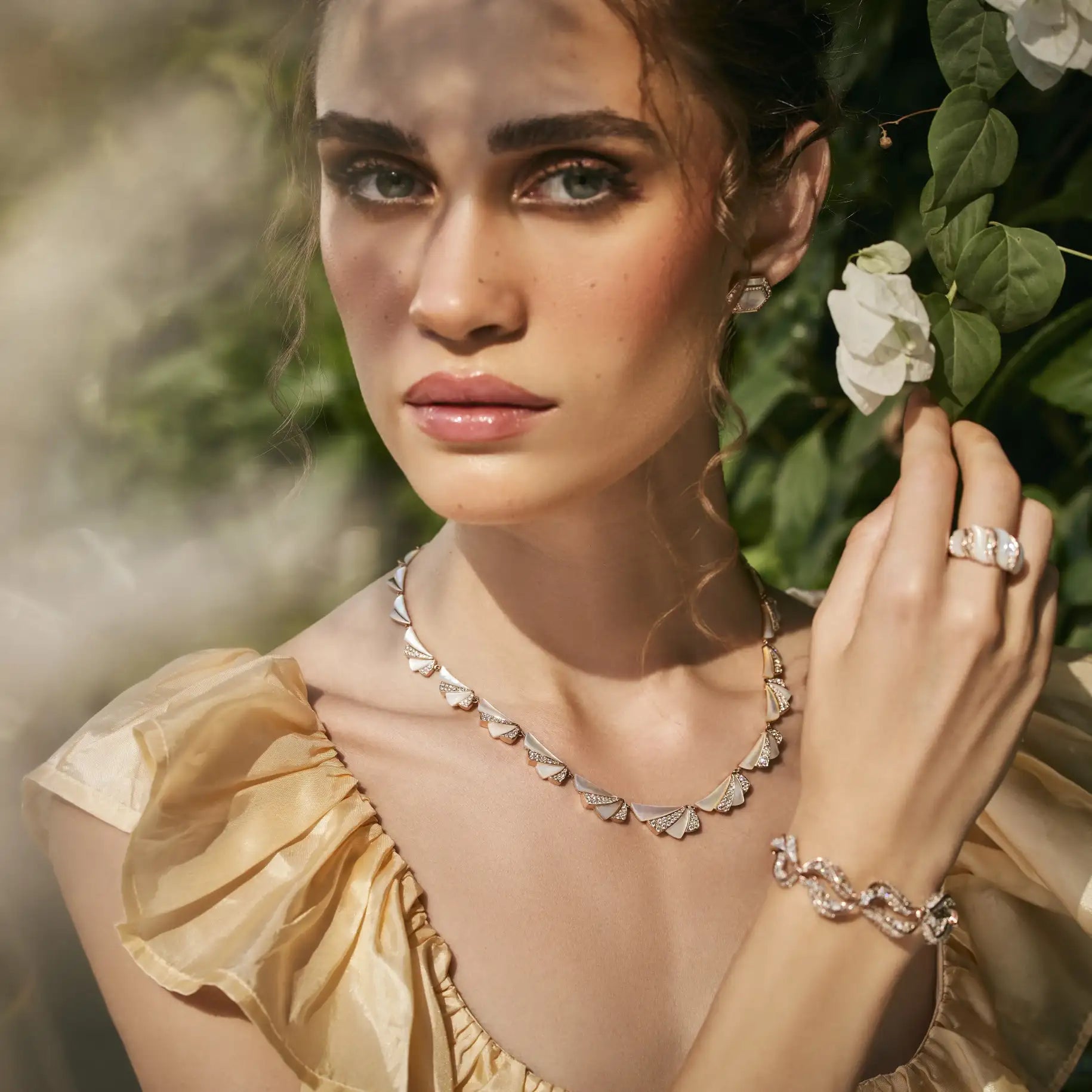 Golden dress diamond jewelry