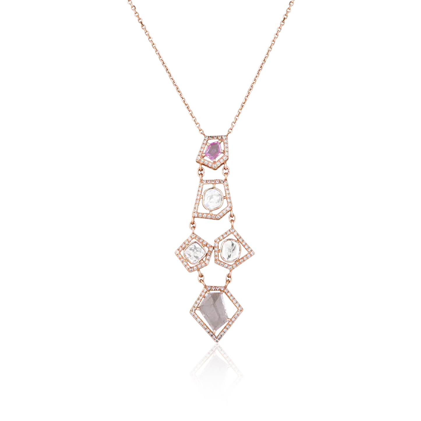 Pink Sapphire Cascade Necklace