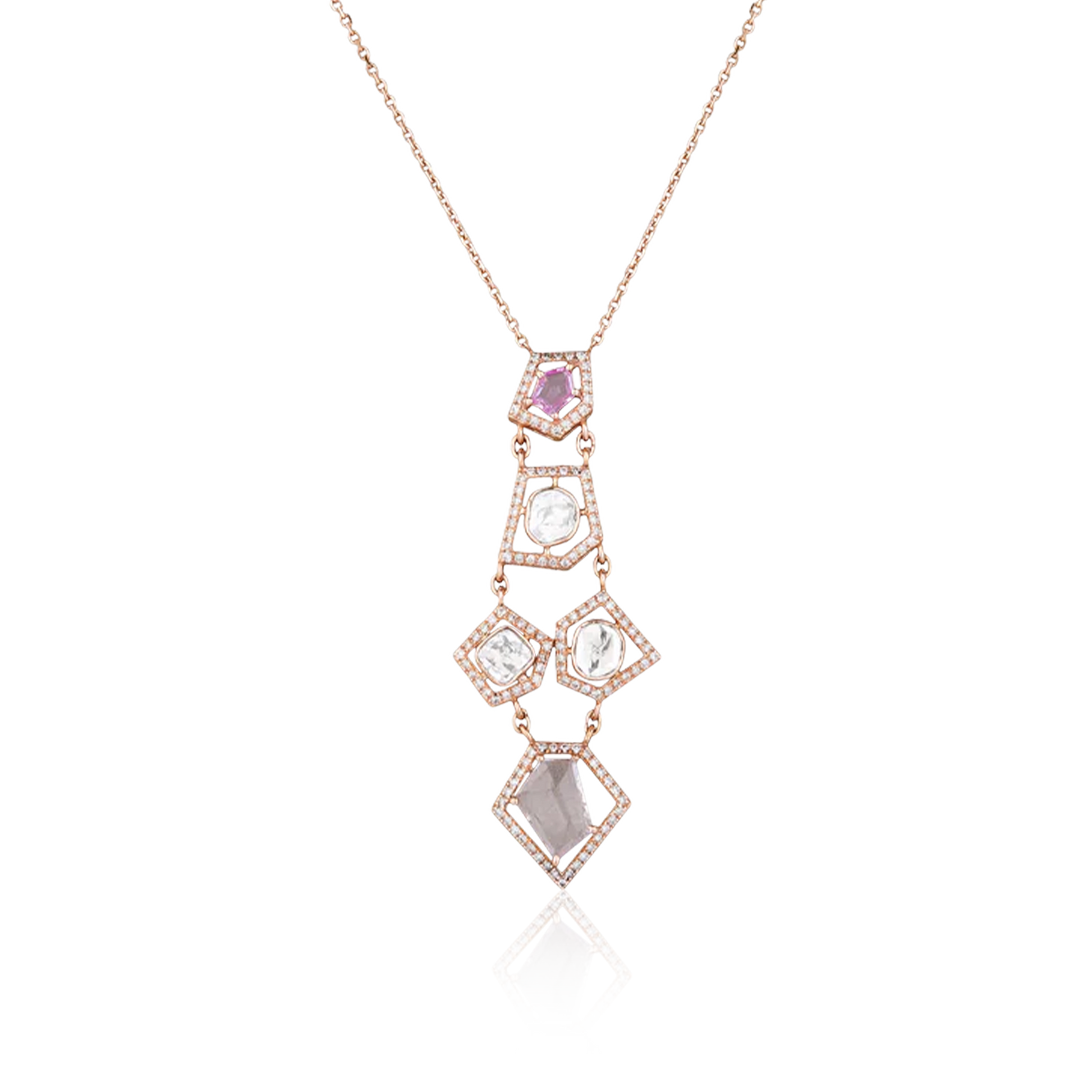 Pink Sapphire Cascade Necklace