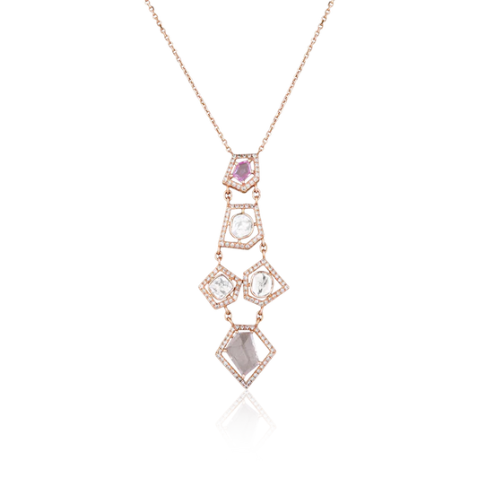 Pink Sapphire Cascade Necklace